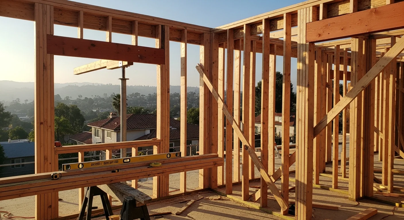 Residential framing structure under construction